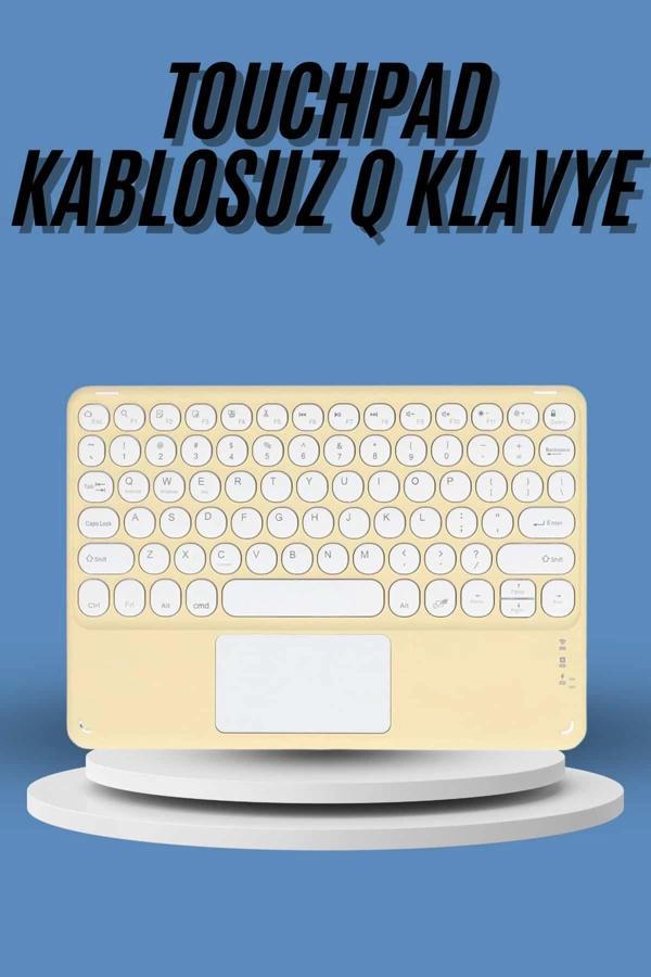 Touchpad Tüm Cihazlara Uyumlu Bluetooth Klavye Touchpad Slim Kablosuz Wifi Q Klavye - Image 1