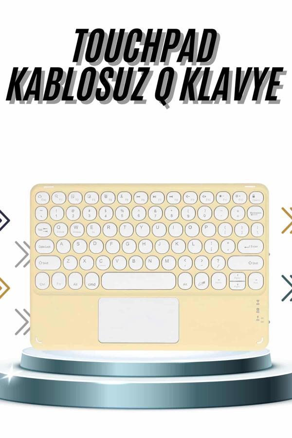 Android ve İOS Uyumlu Bluetooth Klavye Touchpad Slim Kablosuz Wifi Q Klavye - Image 1