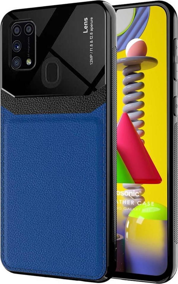 Microsonic Samsung Galaxy M31 Kılıf Uniq Leather Lacivert - Image 1