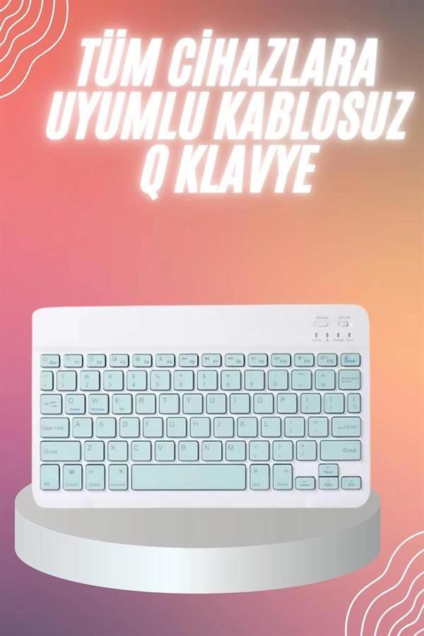 Bluetooh Wıreless Keyboard Siyah Q Klavye İOS Ipad Android Windows Uyumlu - Image 1