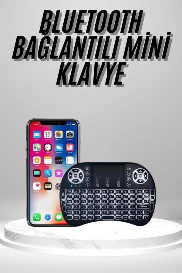 Kablosuz Türkçe Q Klavye RGB Işıklı Televizyon Ps3 Dokunmatik Mouse - Image 1