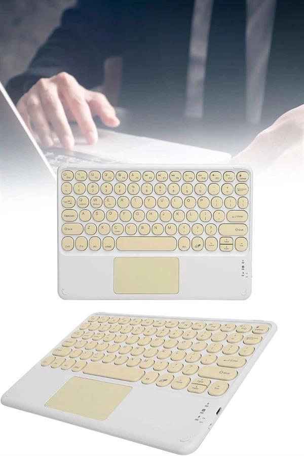 Android ve İOS Uyumlu Bluetooth Klavye Touchpad Slim Kablosuz Wifi Q Klavye - Image 1