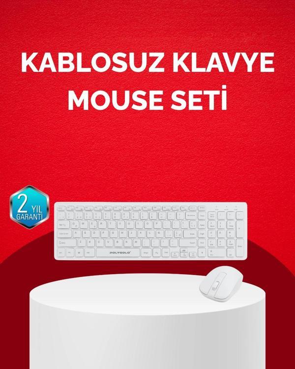 Tam Boy Kablosuz Klavye Mouse Seti - Gelişmiş Bağlantı ve Sessiz Performans - Image 1