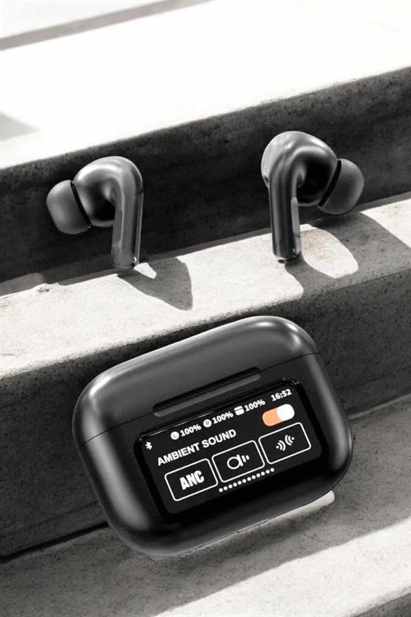 Kablosuz Bluetooth Kulaklık Ekranlı Uzun Şarj Süreli ANC Destekli - Image 1