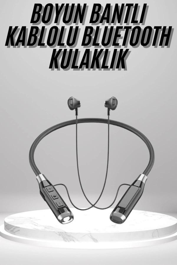 Boyun Bantlı Kulak İçi Kablolu Yüksek Ses Kaliteli Bluetooth Kulaklık - Image 1