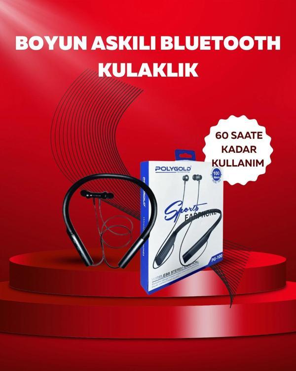 Polygold PG-100 Bluetooth 5.0 Boyun Bantlı Kulaklık – 50 Saat Konuşma Süresi Type-C Şarj - Image 1