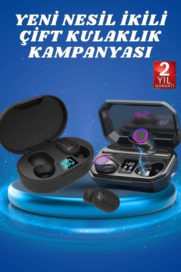 Çift Kulaklık Kampanyası Dokunmatik Kontrol Kulak İçi Yüksek Ses Kaliteli Mikrofonlu - Image 1