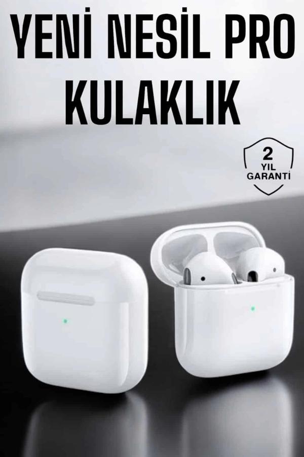 Yeni Nesil Pro Bluetooth Kulaklık Uzun Pil Ömrü Beyaz - Image 1