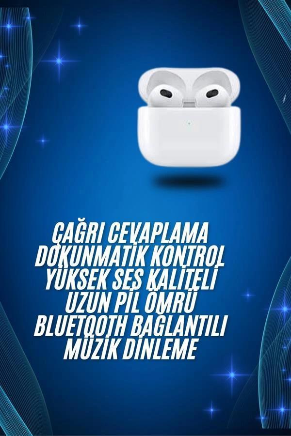 3.Nesil İOS Android Uyumlu Bluetooth 5.0 Beyaz Çağrı Cevaplama - Image 1