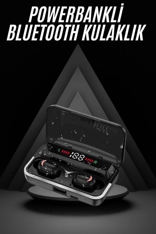 Bluetooth Kulaklık Dijital Şarj Göstergeli Powerbankli Bass Özellikli Kablosuz Kulakiçi 5.1 Mikrofon - Image 1