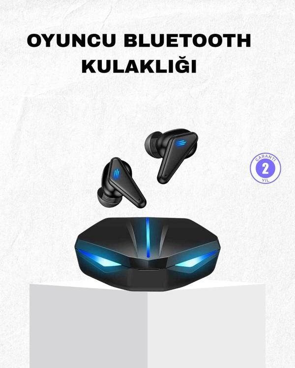 Oyuncu Bluetooth Kulaklık Tam Kablosuz Stereo LED Işıklı - Image 1