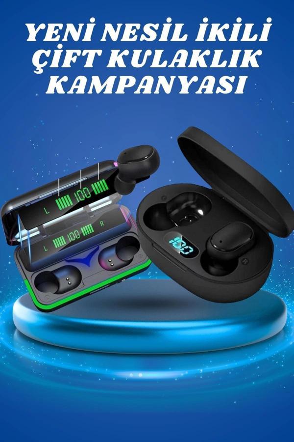 İkili Bluetooth Kulaklık Dijital Göstergeli Uzun Pil Ömrü Yüksek Ses Kaliteli - Image 1