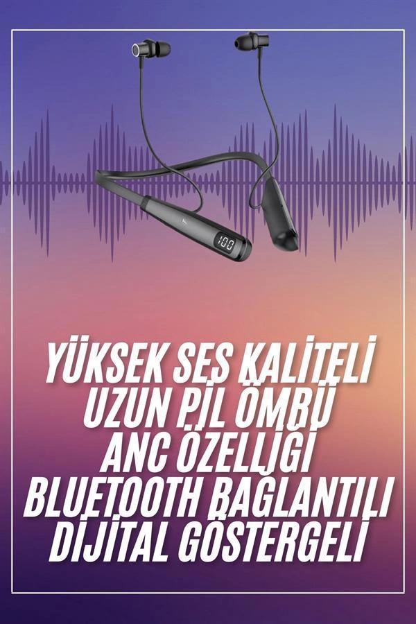 Boyun Askılı 100 Saat Kablosuz Kulaklık Göstergeli Bluetooth Kulaklık - Image 1