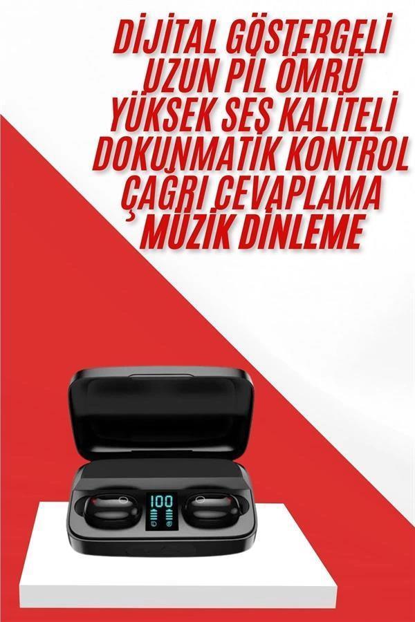 Kablosuz Bluetooth Kulaklık Android ve İOS Uyumlu Led Göstergeli Powerbankli - Image 1