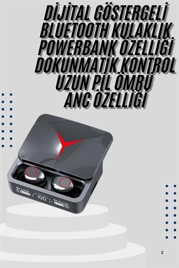 Kablosuz Bluetooth Kulaklık Powerbank Özellikli Göstergeli Hd Mikrofon - Image 1