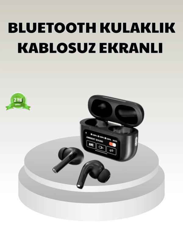 Bluetooth 5.3 ANC Kablosuz Kulaklık – Dokunmatik Kontrol Dijital Ekran ve Uzun Pil Ömrü - Image 1