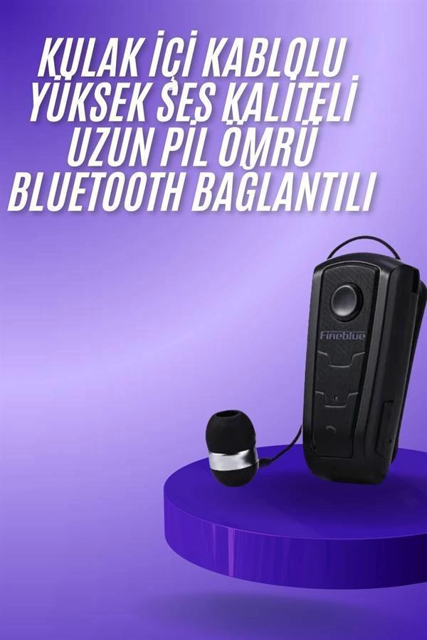 Makaralı Bluetooth Kulakiçi Yaka Kulaklığı Kablosuz Kulaklık - Image 1