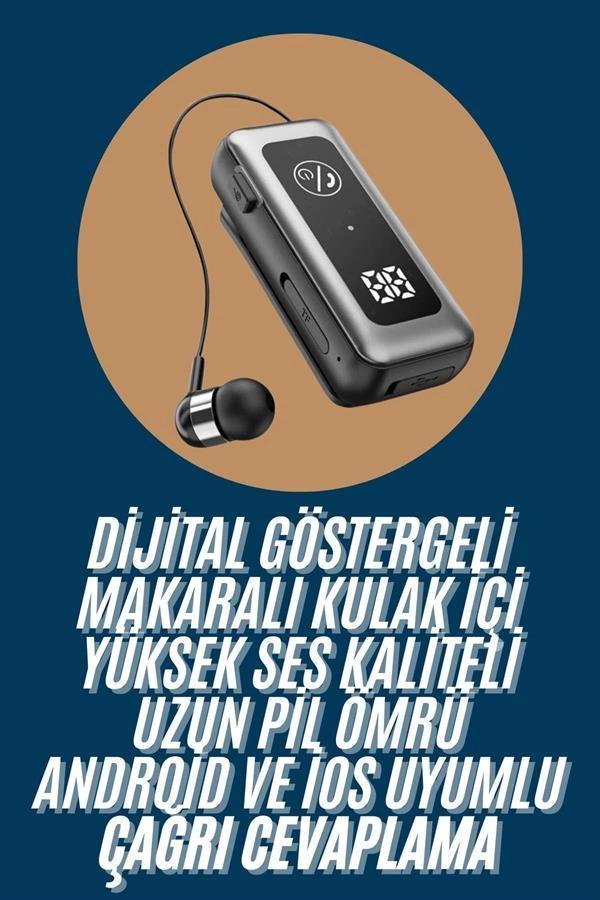 Makaralı Kulaklık SD Kart Girişli Dijital Göstergeli Kablolu Bluetooth Kulaklık - Image 1