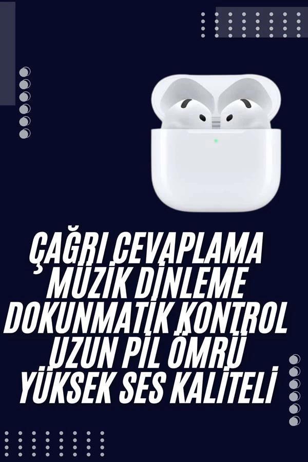 Bluetooth Kulaklık Beyaz Çağrı Cevaplama Dokunmatik Kontrol Kablosuz - Image 1