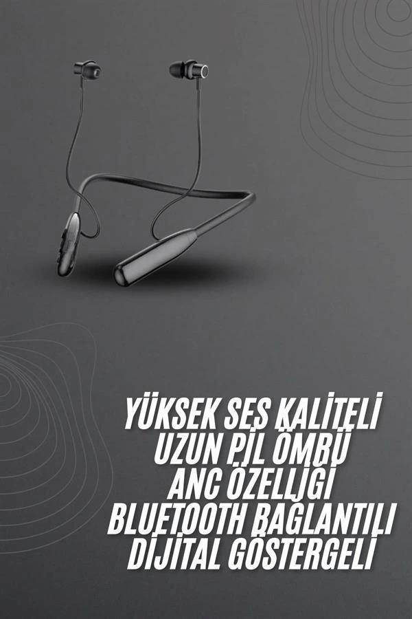 100 Saat Bluetooth Kulaklık Dijital Göstergeli ANC Özelliği Kablolu - Image 1