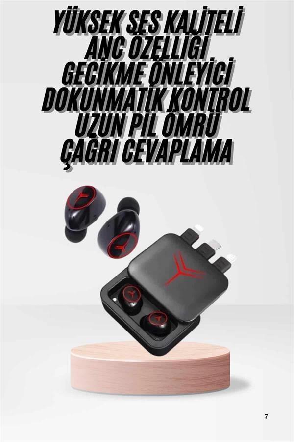 Kablosuz Şarj Göstergeli Powerbank Özellikli Bluetooth Kulaklık Çağrı Cevaplayabilen - Image 1