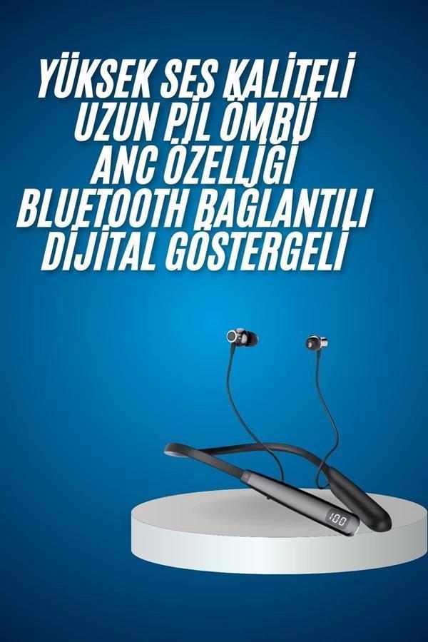 Bluetooth Kulaklık Şarj Göstergeli 100 Saat Şarj Kapasiteli Sporcu Kulaklık - Image 1