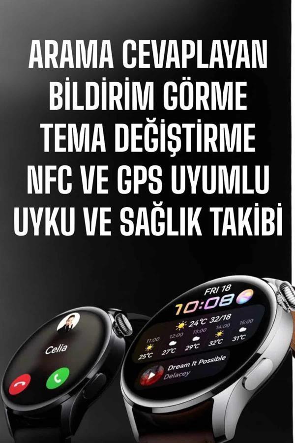 Akıllı Saat Bildirim Görme Amoled Ekran GPS Uyumlu Sesli Görüşme - Image 1