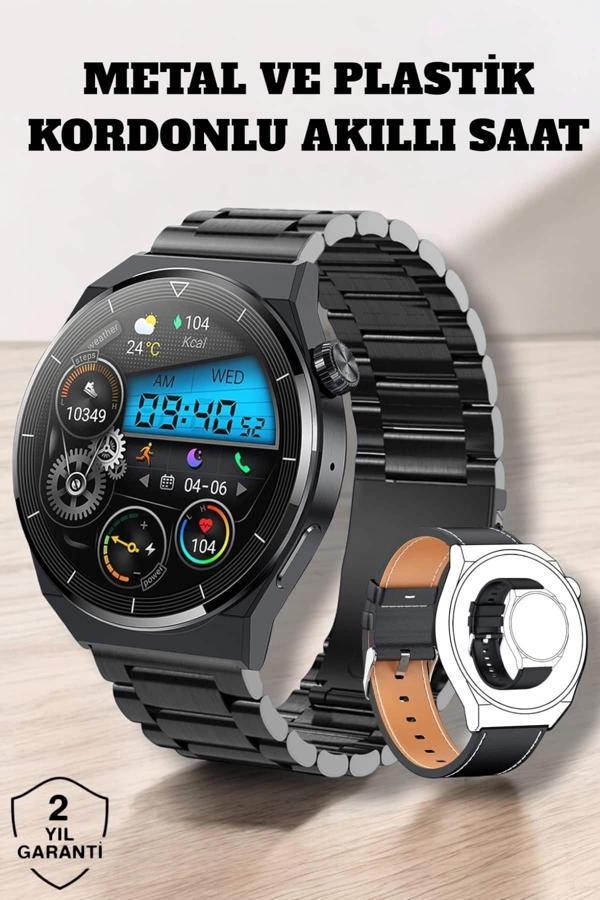 Akıllı Saat Sağlık ve Fitness Takibi Bluetooth Bağlantılı Dokunmatik Ekran - Image 1