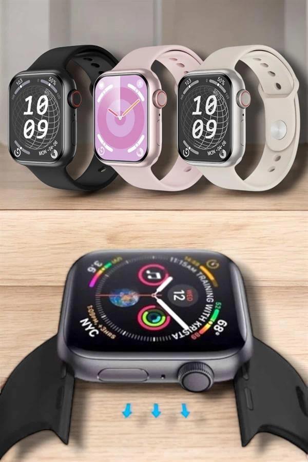 Akıllı Saat Adım Sayar Kalp Atışı İzleme Dokunmatik Bluetooth Bağlantılı - Image 1