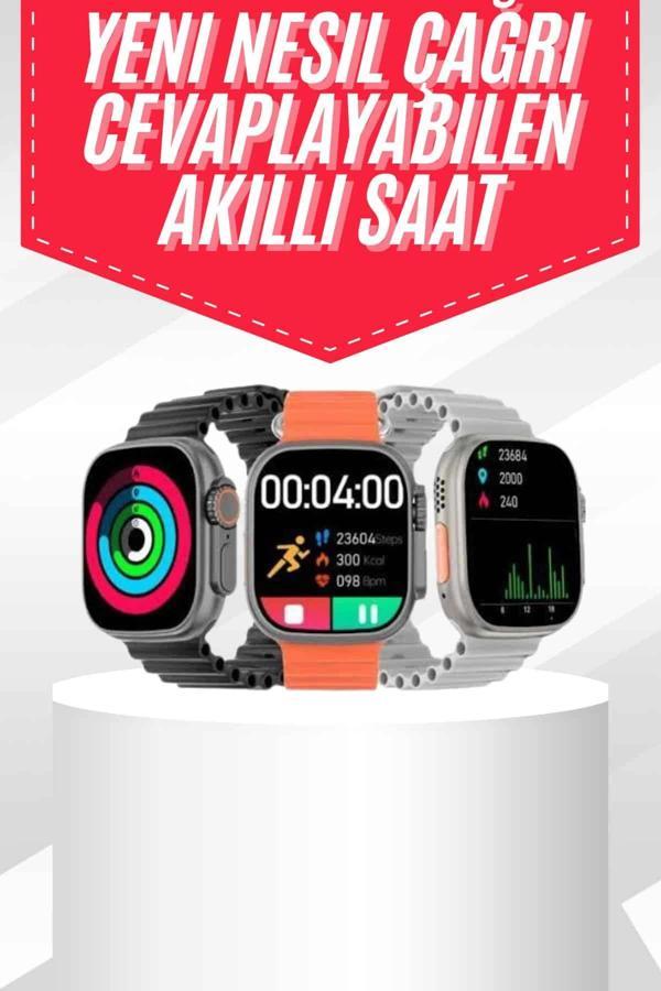 Android ve İOS Uyumlu Uyku ve Sağlık Takibi Yapabilen 3 Kordonlu Akıllı Saat - Image 1