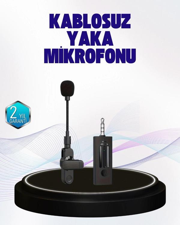 2.4 GHz Kablosuz Yaka Mikrofonu – 60 Metre Menzil Gürültü Azaltma Type-C Şarjlı - Image 1