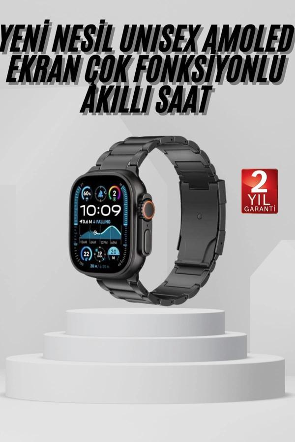 Akıllı Saat Arama Konuşma GPS ve NFC Özelliği 3 Kordonlu Amoled Ekran - Image 1