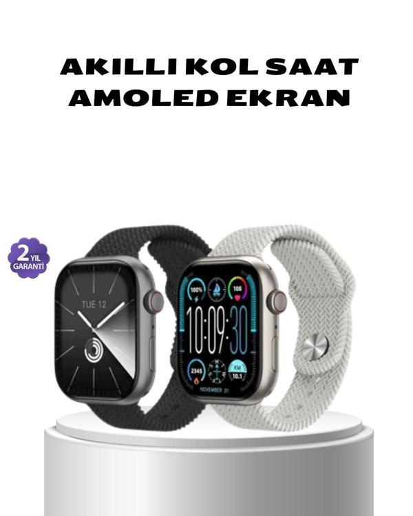 Akıllı Saat Kablosuz Şarjlı Bluetooth 5.2 Arama Bildirim Sesli Asistan 420 mAh - Image 1