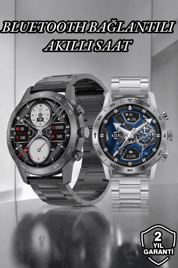 Suya Dayanıklı Dokunmatik Akıllı Saat Bluetooth 5.0 Sesli Asistan ve Sağlık Takibi - Image 1