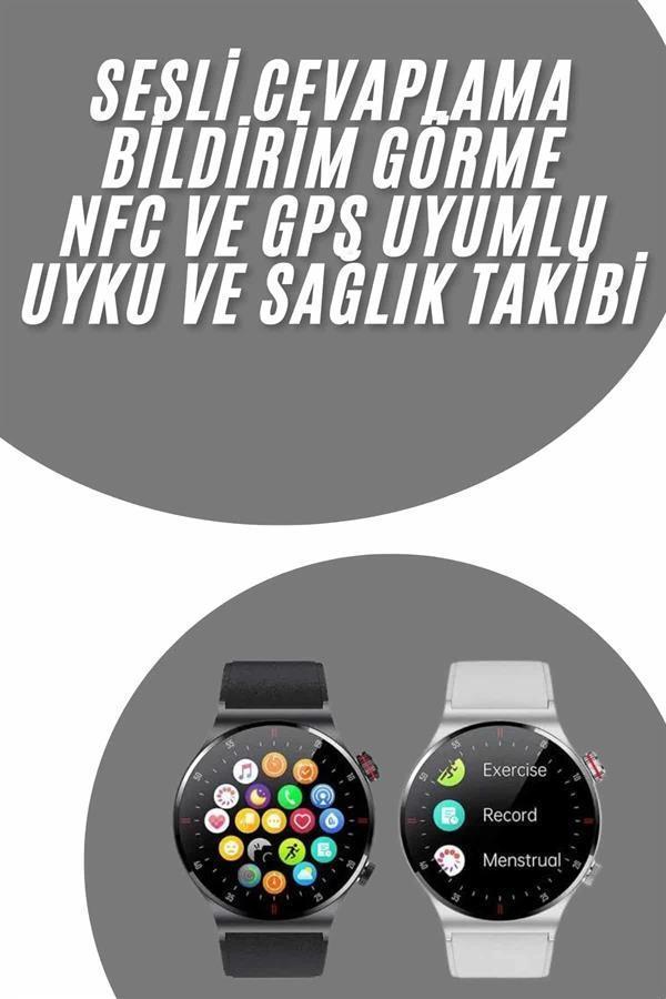 Akıllı Saat Uyku ve Sağlık Takibi NFC Uyumlu Bluetoooth Bağlantılı Android İOS Uyumlu - Image 1