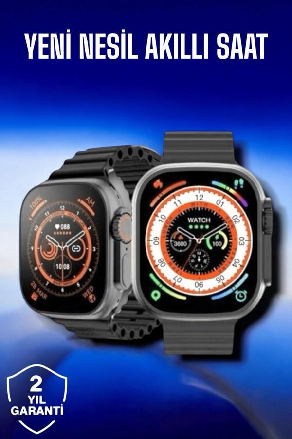 45 MM Gri Kasa Ultra Akıllı Saat Sesli Görüşme Sağlık Takibi Suya Dayanıklı - Image 1