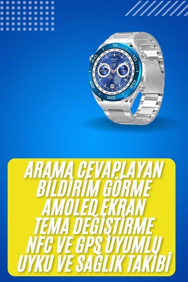 2025 Model Yuvarlak Ekran Android ve İOS Uyumlu GPS Takibi Yapabilen Akıllı Saat - Image 1