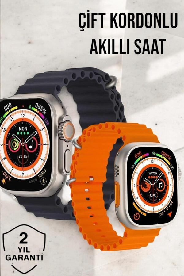 Bluetooth Bağlantılı Nabız Kan Basıncı Oksijen Ölçer Akıllı Saat - Image 1