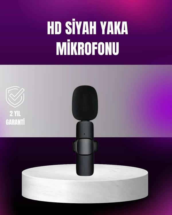 iPhone Uyumlu Çift Mikrofonlu Kablosuz Yaka Seti Profesyonel Ses - Image 1