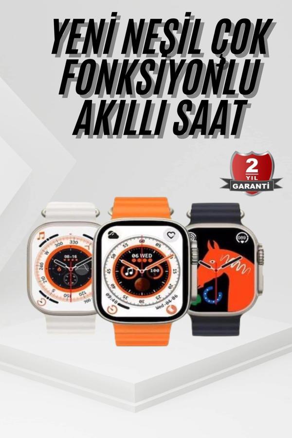 2025 Model Akıllı Saat Kordon Hediyeli Çağrı Cevaplama Uzun Pil Süreli Android İOS Uyumlu - Image 1
