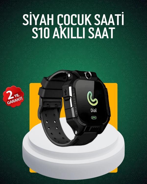 S10 Siyah Çocuk Takip Saati Güvenli Alan Uyarısı ve Sesli Mesaj - Image 1