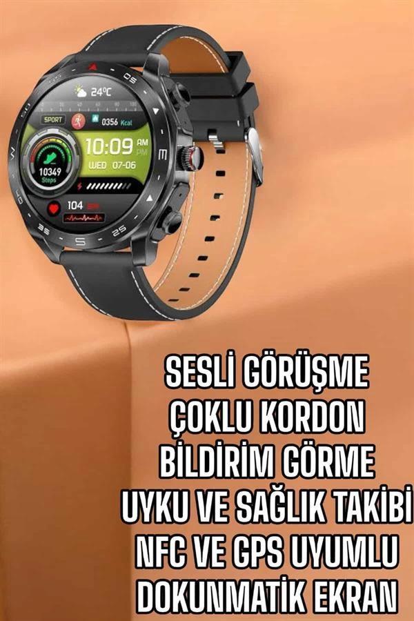 Akıllı Saat Nabız Ölçer Uyku Takibi Sesli Görüşme Bildirim Görme - Image 1