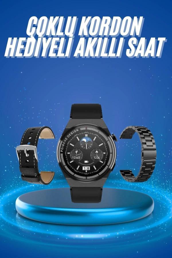 Çoklu Kordon Hediyeli Akıllı Saat Çağrı Cevaplama Müzik Dinleme Dokunmatik Ekran - Image 1