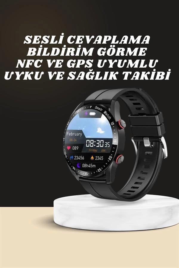 Yeni Model Akıllı Saat GPS Uyumlu Uyku ve Sağlık Takibi Sesli Görüşme - Image 1