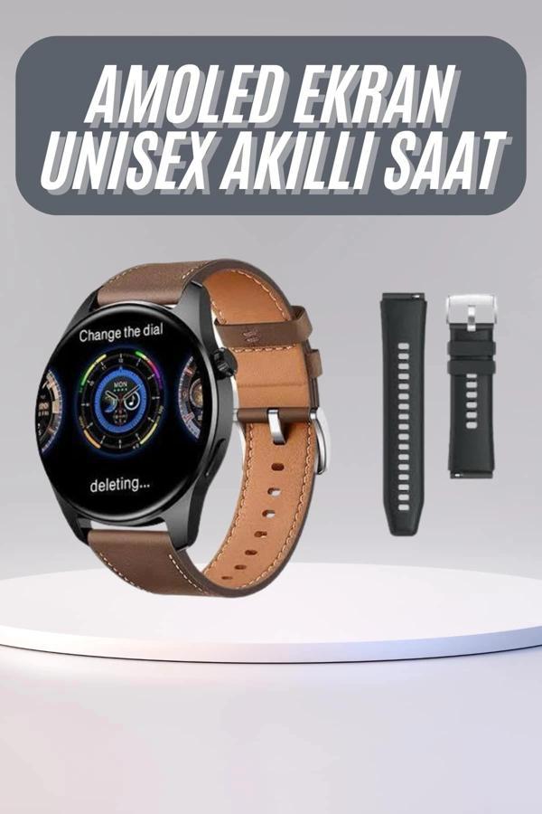 Yuvarlak Kasa 46mm Akıllı Saat Android Ve IOS Uyumlu Uyku ve Sağlık Takibi - Image 1