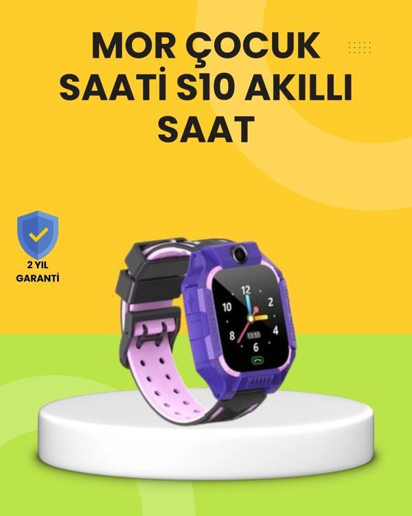 S10 Akıllı Çocuk Saati Mor Tasarım Adımsayar ve Alarm Fonksiyonlu - Image 1