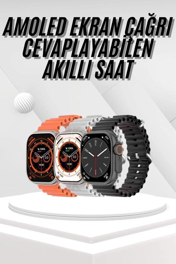 Akıllı Saat Bleutooth Bağlantılı Akıllı Saat Amoled Ekran 49 MM - Image 1