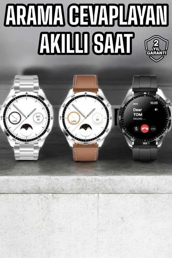 Akıllı Saat Titreşimli Amoled Ekran Uyku ve Sağlık Takibi Sesli Görüşme - Image 1