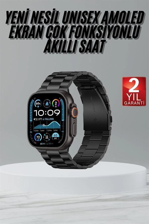 Ultra 3 Kordonlu Amoled Ekran Akıllı Saat Çok Fonksiyonlu Uyku ve Sağlık Takibi - Image 1