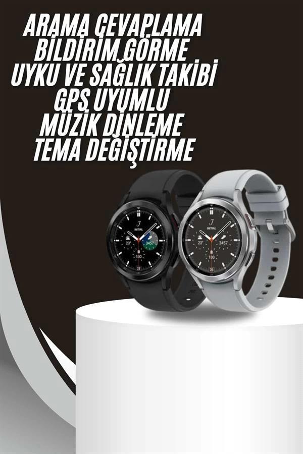 Akıllı Saat Bluetooth Bağlantılı Yuvarlak Ekran Plastik Kordonlu - Image 1